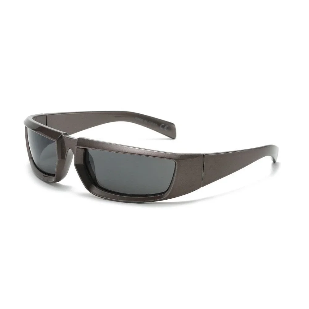 Sunglasses Sports UV400 Protection Gray Frame Fishing Running Shades Retro Gafas